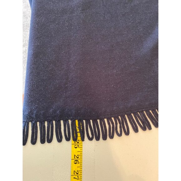 Coldwater Creek Navy Blue Loop Fringe Open Front Poncho Wrap - Picture 5 of 6